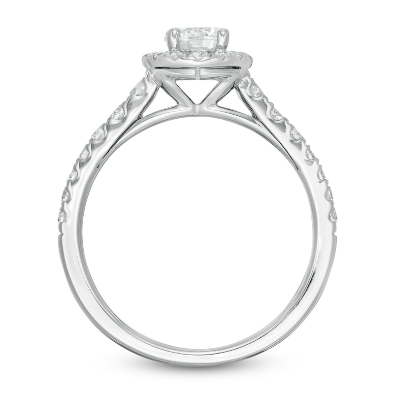 Main Image 3 of Zales Private Collection 1 CT. T.W. Certified Colorless Diamond Frame Engagement Ring in 14K White Gold (F/I1)