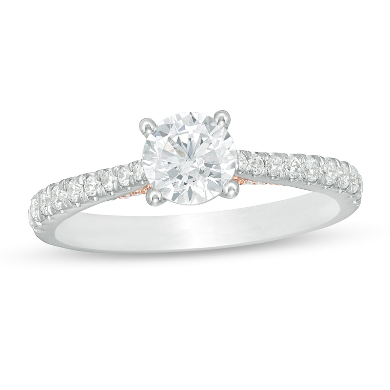Main Image 1 of Zales Private Collection 1 CT. T.W. Certified Colorless Diamond Engagement Ring in 14K Two-Tone Gold (F/I1)