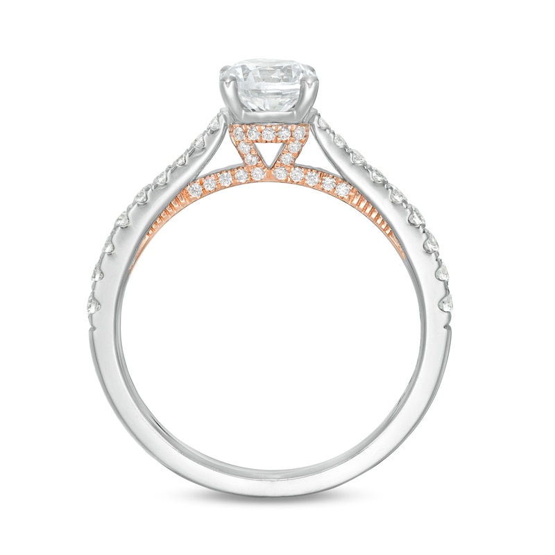 Main Image 3 of Zales Private Collection 1 CT. T.W. Certified Colorless Diamond Engagement Ring in 14K Two-Tone Gold (F/I1)