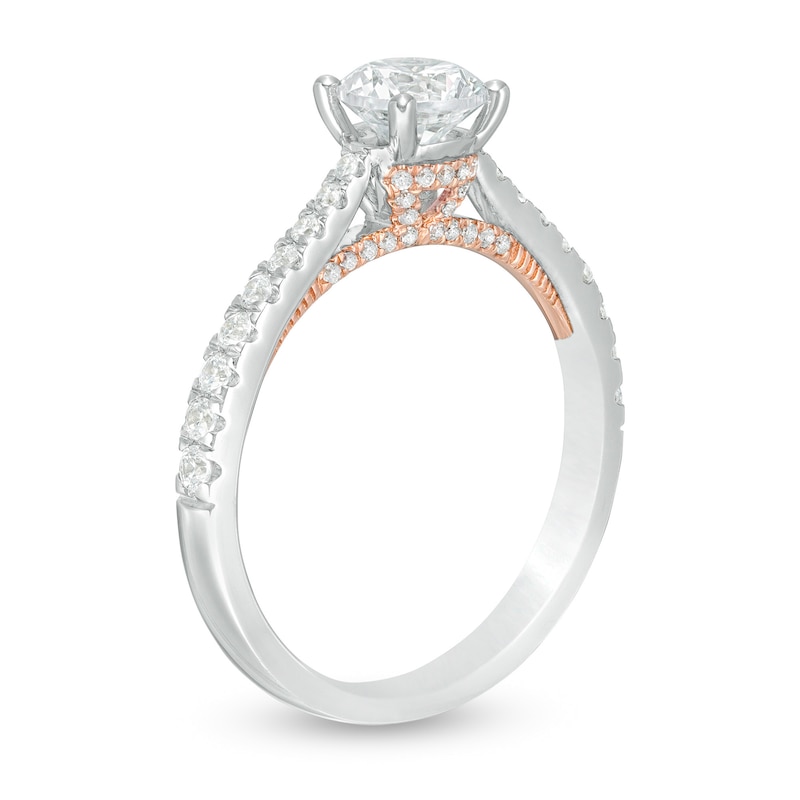 Main Image 4 of Zales Private Collection 1 CT. T.W. Certified Colorless Diamond Engagement Ring in 14K Two-Tone Gold (F/I1)