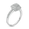 Thumbnail Image 2 of 1/10 CT. T.W. Quad Diamond Double Cushion Frame Ring in Sterling Silver