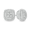 Thumbnail Image 0 of 1/10 CT. T.W. Quad Diamond Cushion Frame Stud Earrings in Sterling Silver