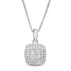 Thumbnail Image 0 of 1/10 CT. T.W. Quad Diamond Cushion Frame Pendant in Sterling Silver