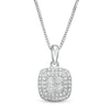 Thumbnail Image 1 of 1/10 CT. T.W. Quad Diamond Cushion Frame Pendant in Sterling Silver