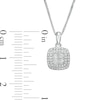 Thumbnail Image 1 of 1/10 CT. T.W. Quad Diamond Cushion Frame Pendant in Sterling Silver