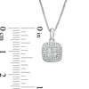 Thumbnail Image 1 of 1/10 CT. T.W. Quad Diamond Cushion Frame Pendant in Sterling Silver