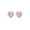 Thumbnail Image 3 of 1/8 CT. T.W. Diamond Heart Frame Stud Earrings in 10K Rose Gold