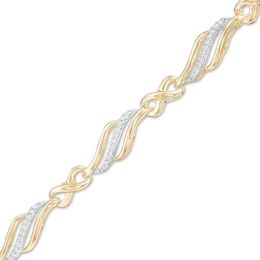 1/4 CT. T.W. Diamond Alternating Infinity Bracelet in 10K Gold – 7.5"