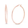 2.0 x 50.0mm Diamond-Cut Hoop Earrings in 10K Rose Gold