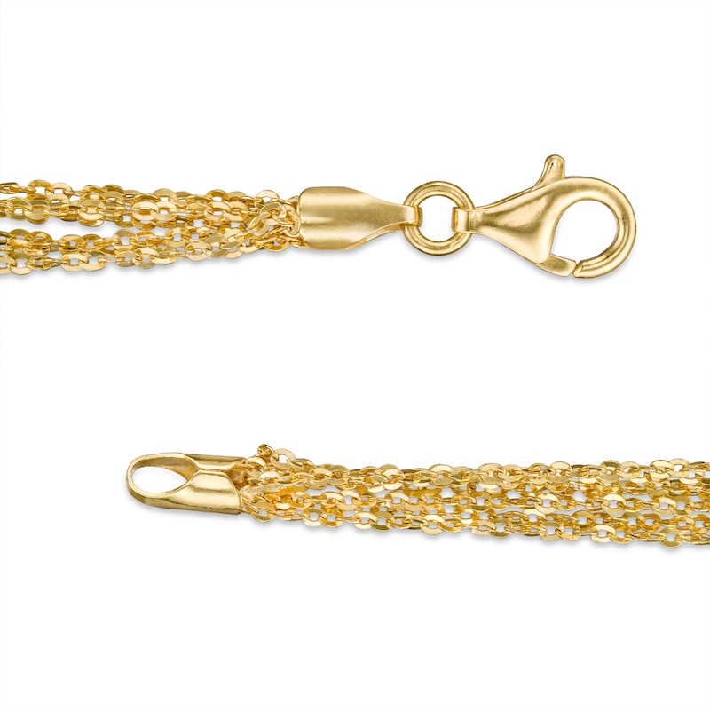 Main Image 2 of Made in Italy 030 Gauge Multi-Strand Cable Chain Necklace in Sterling Silver with 18K Gold Plate - 18"