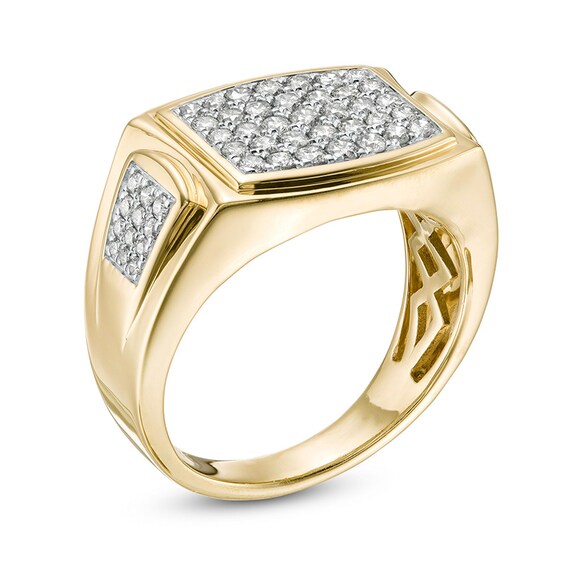 Men's 1 CT. T.W. Composite Diamond Rectangular Collar Ring in 10K Gold