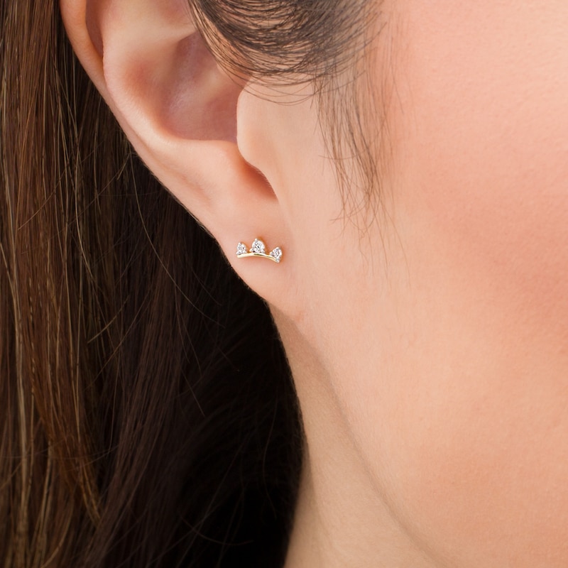 The Gemstone with Diamond Bar Stud Earring