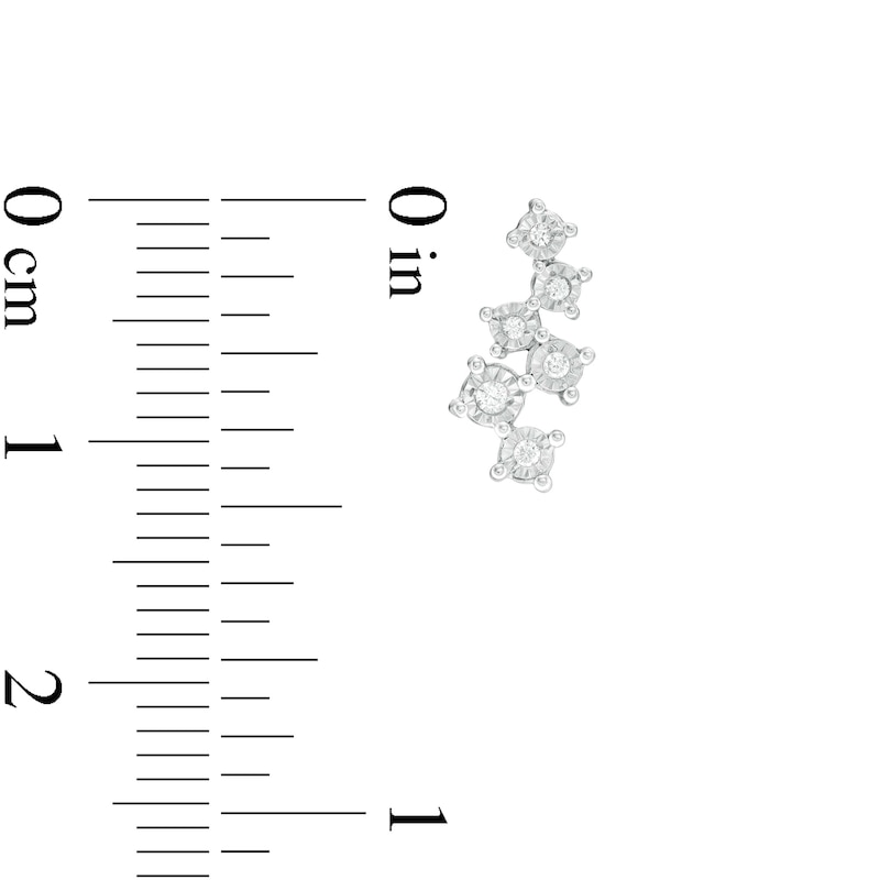 Main Image 3 of 1/10 CT. T.W. Diamond Scatter Stud Earrings in Sterling Silver