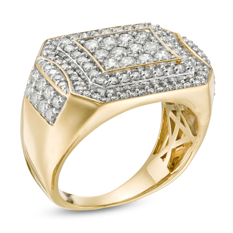 Men's 2 CT. T.W. Composite Diamond Rectangular Frame Ring in 10K Gold