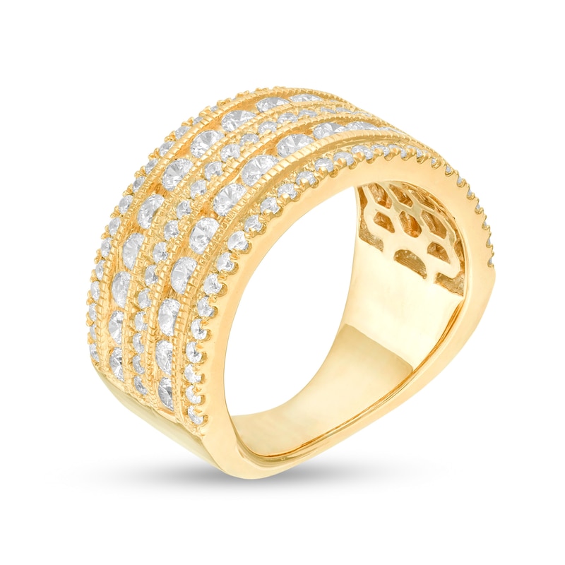 Main Image 3 of 2 CT. T.W. Diamond Multi-Row Vintage-Style Engagement Ring in 10K Gold