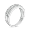 Thumbnail Image 3 of 1/3 CT. T.W. Diamond Multi-Row Vintage-Style Band in 10K White Gold