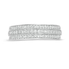 Thumbnail Image 4 of 1/3 CT. T.W. Diamond Multi-Row Vintage-Style Band in 10K White Gold