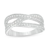 Thumbnail Image 1 of 3/8 CT. T.W. Diamond Multi-Row Crossover Anniversary Band in Sterling Silver
