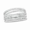 Thumbnail Image 0 of 3/4 CT. T.W. Diamond Multi-Row Crossover Anniversary Band in Sterling Silver