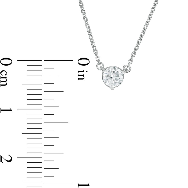 Main Image 4 of Zales Private Collection 1/3 CT. Certified Colorless Diamond Solitaire Necklace in 14K White Gold (F/I1)