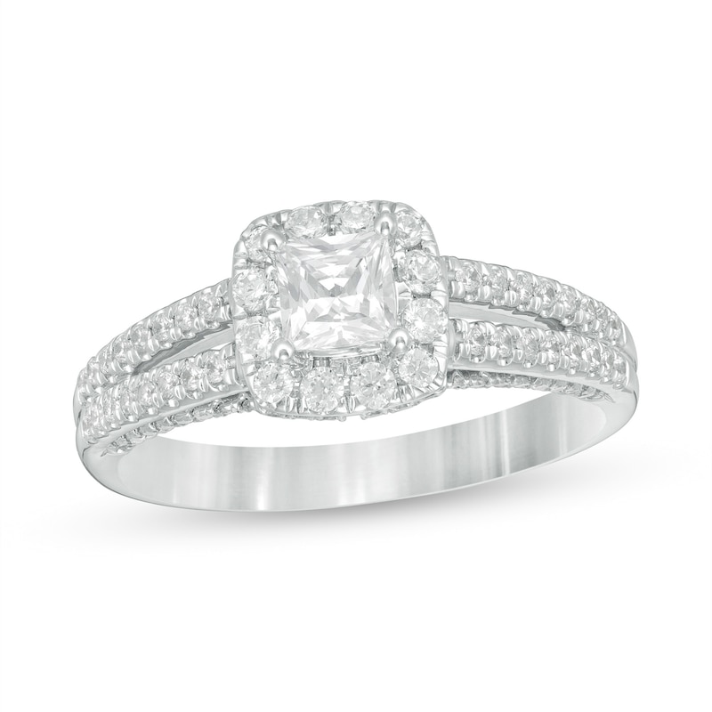 Main Image 1 of Zales Private Collection 1 CT. T.W. Certified Colorless Princess-Cut Diamond Engagement Ring in 14K White Gold(F/I1)