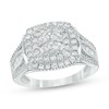 Thumbnail Image 1 of 1 CT. T.W. Composite Diamond Cushion Frame Multi-Row Ring in 10K White Gold