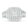 Thumbnail Image 4 of 1 CT. T.W. Composite Diamond Cushion Frame Multi-Row Ring in 10K White Gold