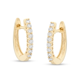 1/6 CT. T.W. Diamond Hoop Earrings in 10K Gold