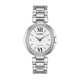 Ladies' Citizen Eco-Drive® Capella Diamond Accent Watch with Silver-Tone Dial (Model: EX1500-52A)