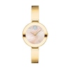 Thumbnail Image 1 of Ladies' Movado Bold®Crystal Gold-Tone Bangle Watch with Transparent Mother-of Pearl Dial (Model: 3600627)