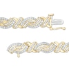Thumbnail Image 1 of 3 CT. T.W. Baguette and Round Diamond "X" Bypass Bracelet in 10K Gold - 7.5"