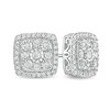 Thumbnail Image 0 of 1/2 CT. T.W. Composite Diamond Cushion Frame Stud Earrings in 10K White Gold