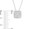 Thumbnail Image 2 of 1/2 CT. T.W. Composite Diamond Cushion Frame Pendant in 10K White Gold