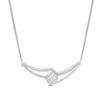 Thumbnail Image 1 of 1/5 CT. T.W. Diamond Flame Bypass Necklace in Sterling Silver