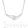 Thumbnail Image 2 of 1/5 CT. T.W. Diamond Flame Bypass Necklace in Sterling Silver