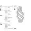 1/5 CT. T.W. Diamond Cascading Flame J-Hoop Earrings in Sterling Silver