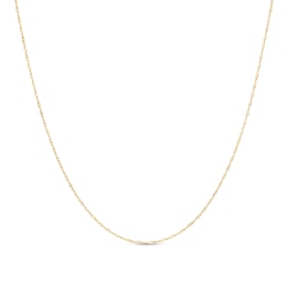 Made in Italy 1.0mm Adjustable Singapore Chain Necklace in 14K Gold - 22"