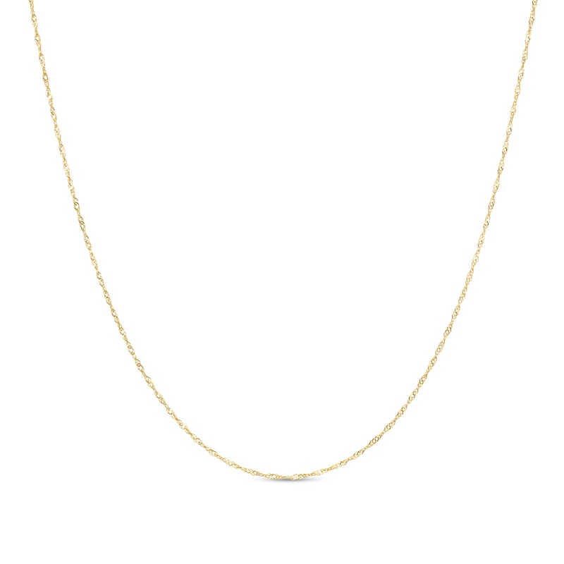 Main Image 1 of Made in Italy 1.0mm Adjustable Singapore Chain Necklace in 14K Gold - 22"