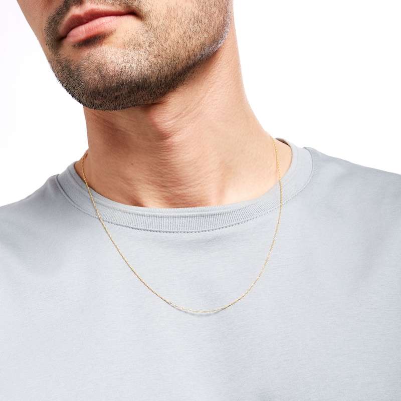 Main Image 2 of Made in Italy 1.0mm Adjustable Singapore Chain Necklace in 14K Gold - 22"