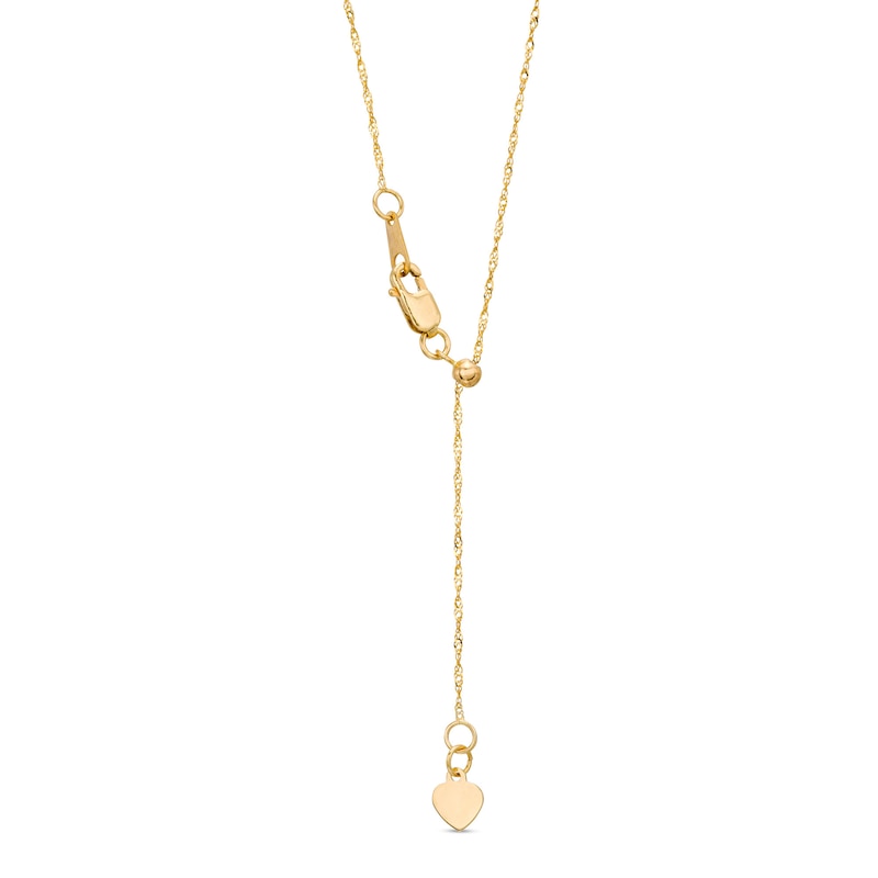 Main Image 3 of Made in Italy 1.0mm Adjustable Singapore Chain Necklace in 14K Gold - 22"