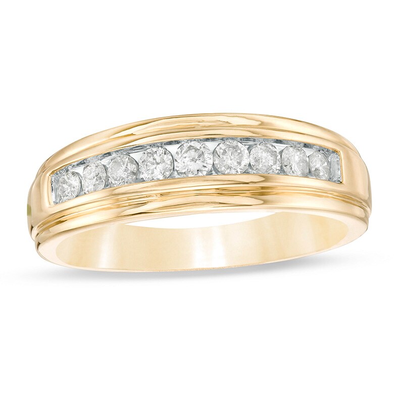 Men's 1/2 CT. T.W. Diamond Anniversary Band in 10K Gold