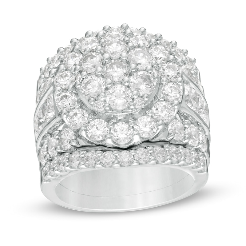 Main Image 1 of 5 CT. T.W. Composite Diamond Three-Piece Bridal Set in 10K White Gold