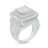 Thumbnail Image 1 of 3 CT. T.W. Composite Diamond Double Cushion Frame Vintage-Style Engagement Ring in 10K White Gold
