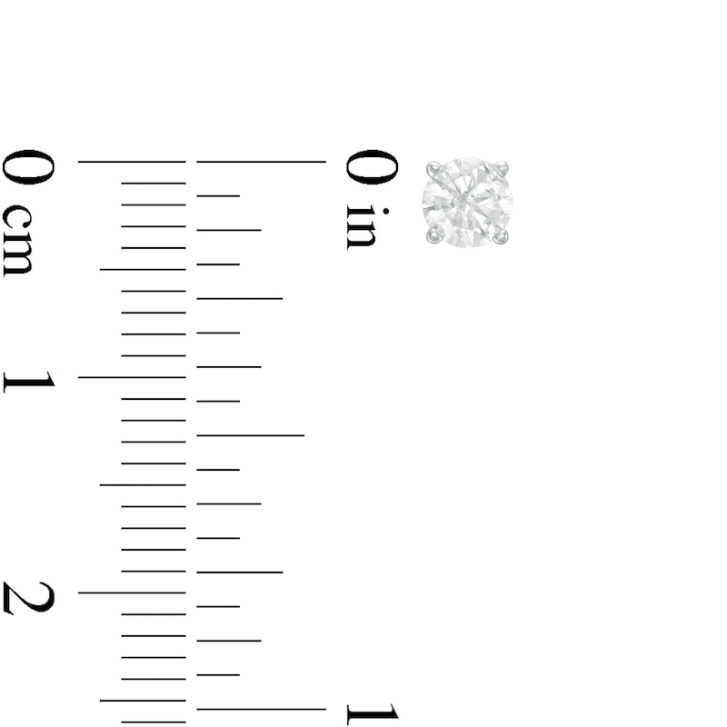 Main Image 2 of 1/2 CT. T.W. Diamond Solitaire Stud Earrings in 10K White Gold