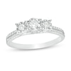 Thumbnail Image 0 of 1/3 CT. T.W. Diamond Past Present Future® Double Row Engagement Ring in 10K White Gold