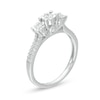 Thumbnail Image 1 of 1/3 CT. T.W. Diamond Past Present Future® Double Row Engagement Ring in 10K White Gold