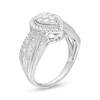 Thumbnail Image 1 of 1/2 CT. T.W. Composite Diamond Pear Frame Multi-Row Engagement Ring in 10K White Gold