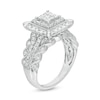 Thumbnail Image 1 of 1 CT. T.W. Composite Diamond Cushion Frame Vintage-Style Engagement Ring in 10K White Gold