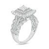 Thumbnail Image 2 of 1 CT. T.W. Composite Diamond Cushion Frame Vintage-Style Engagement Ring in 10K White Gold