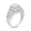 Thumbnail Image 2 of 1 CT. T.W. Composite Diamond Double Frame Vintage-Style Engagement Ring in 10K White Gold